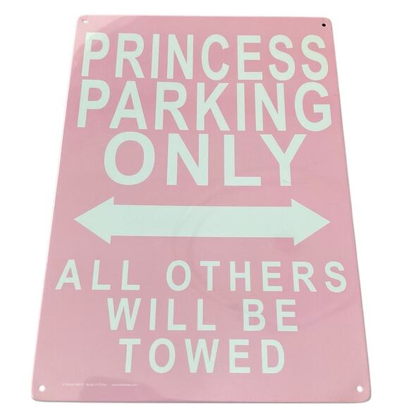 Girls Pink Princess Parking Only Sign NEW - Picture 1 of 4